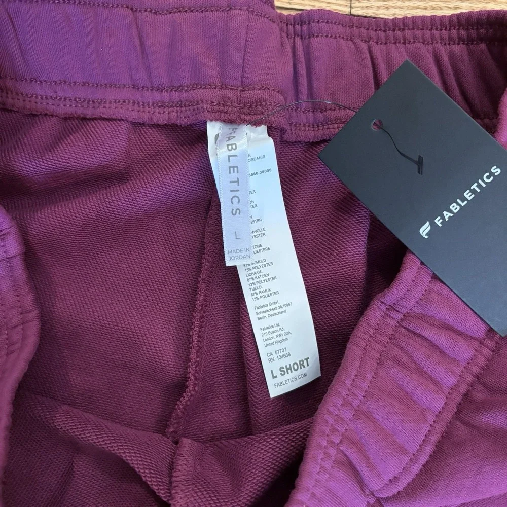 Fabletics Year Round Terry Pant Wide Leg  Sweatpants Berry Crush Purple L Short - Picture 6 of 10
